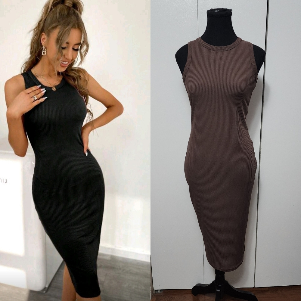Rib-knit Bodycon Dress